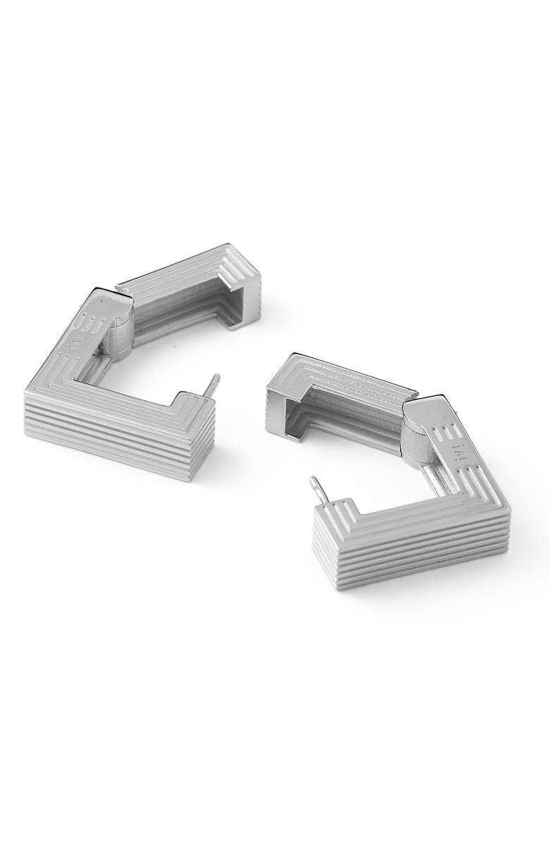 IVI Los Angeles Medium Aurelia Hoop Earrings, Alternate, color, Silver