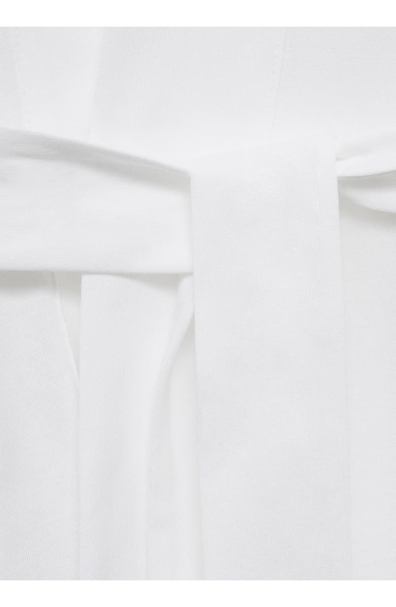 MANGO Lace Trim Cotton Robe, Alternate, color, White