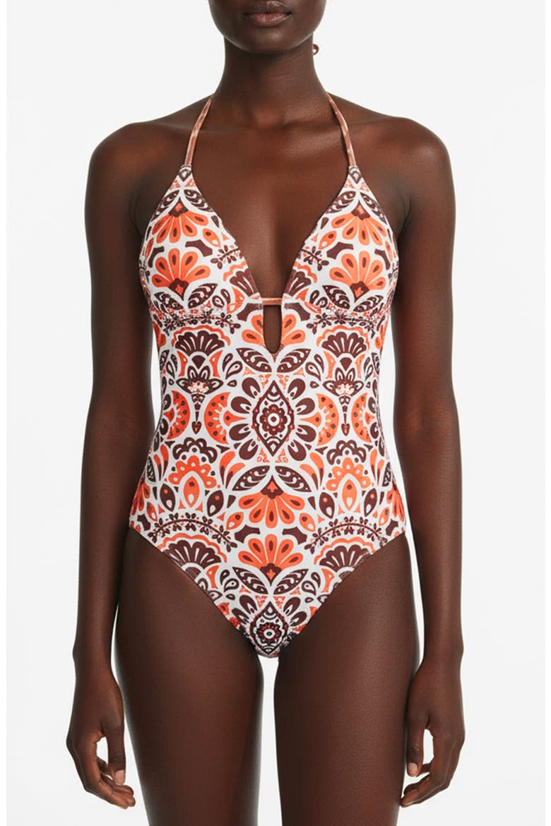 Savanna Reversible One Piece Swimsuit, Alternate, color, Brown