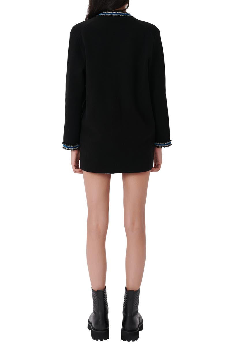 maje Velvet Trim Cardigan, Alternate, color,