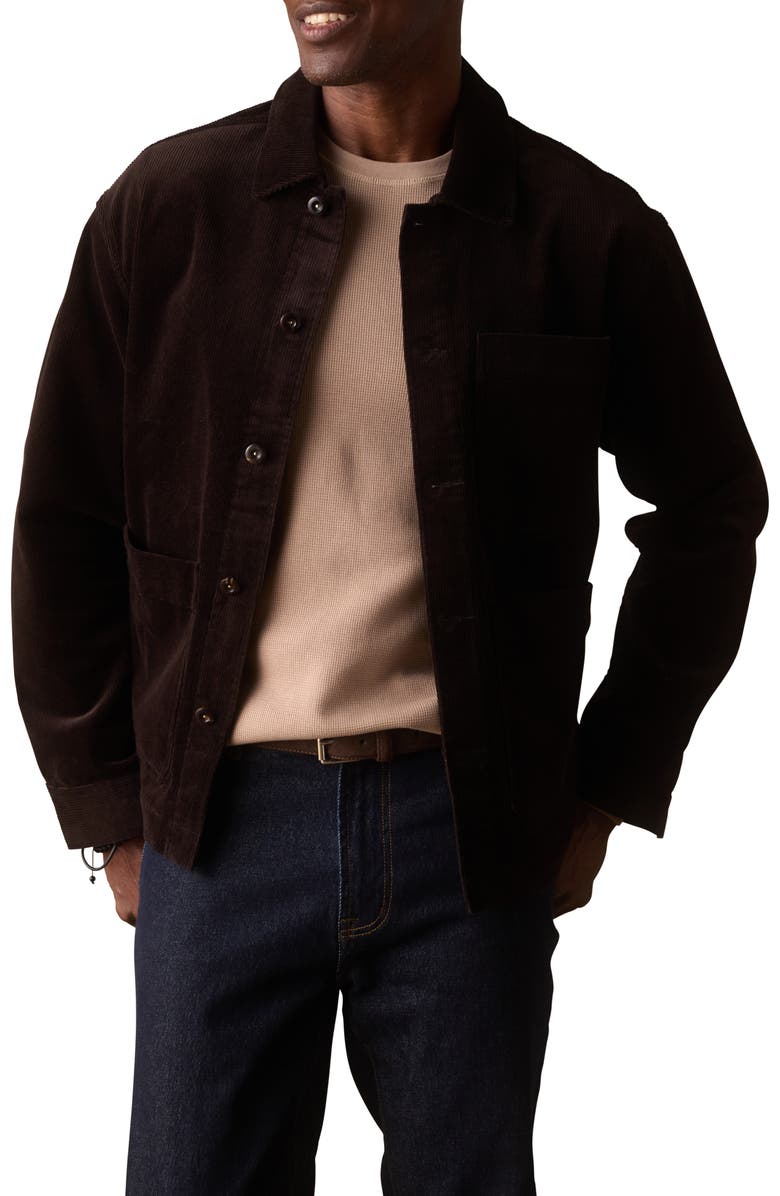 The Normal Brand Corduroy Chore Coat, Main, color, Dark Brown