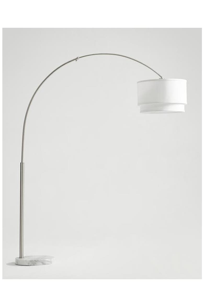 Mason 81" LED Arc Floor Lamp with Heavy-Weighted Marble Base, Alternate, color, SATIN NICKEL