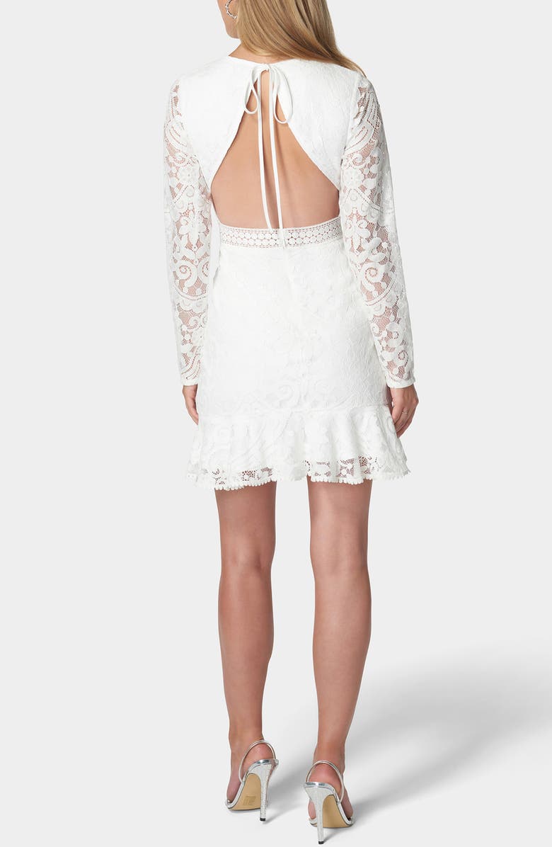 bebe Lace Long Sleeve Dress, Alternate, color, White