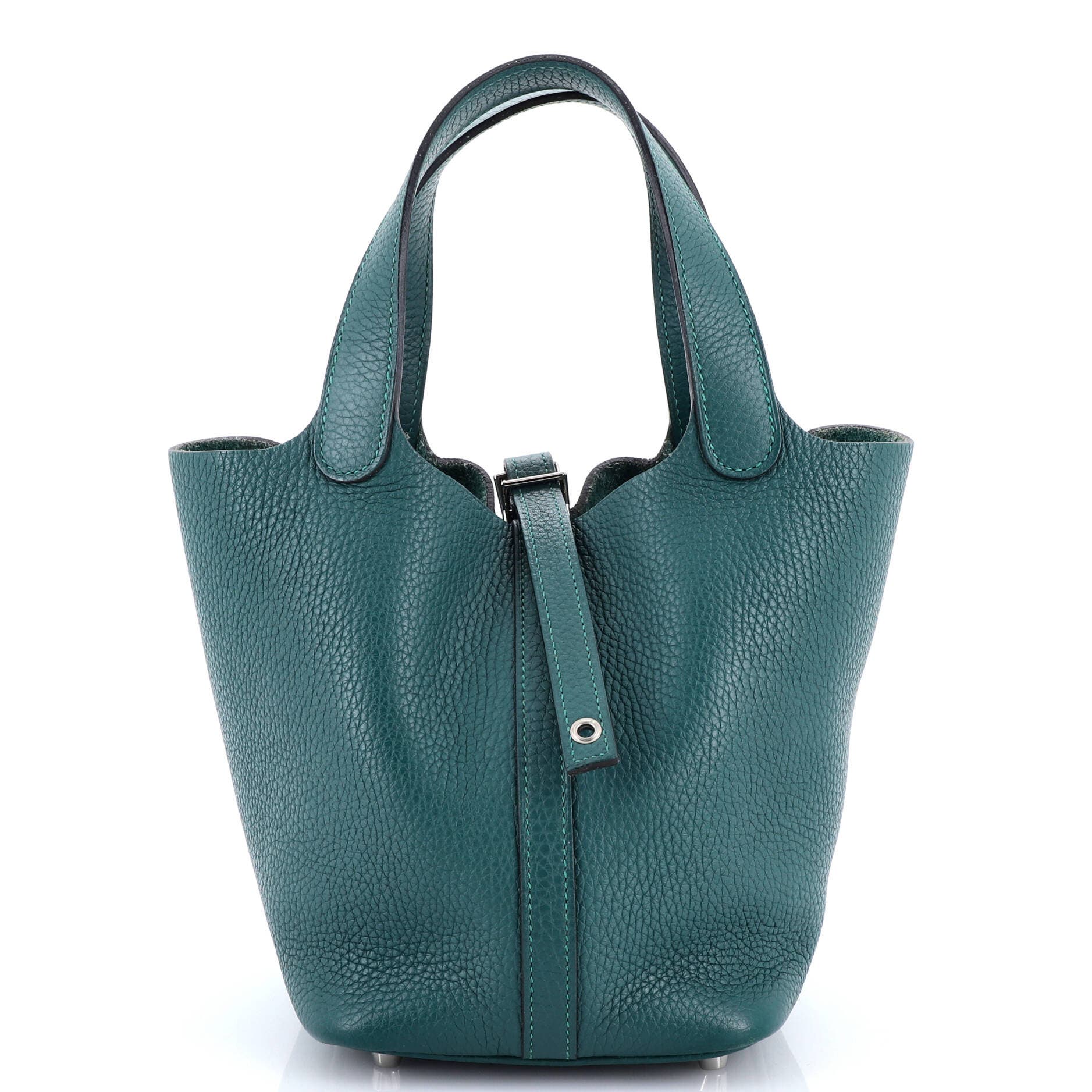 Pre-Owned Hermes Picotin Lock Bag Clemence PM, Main, color, Malachite