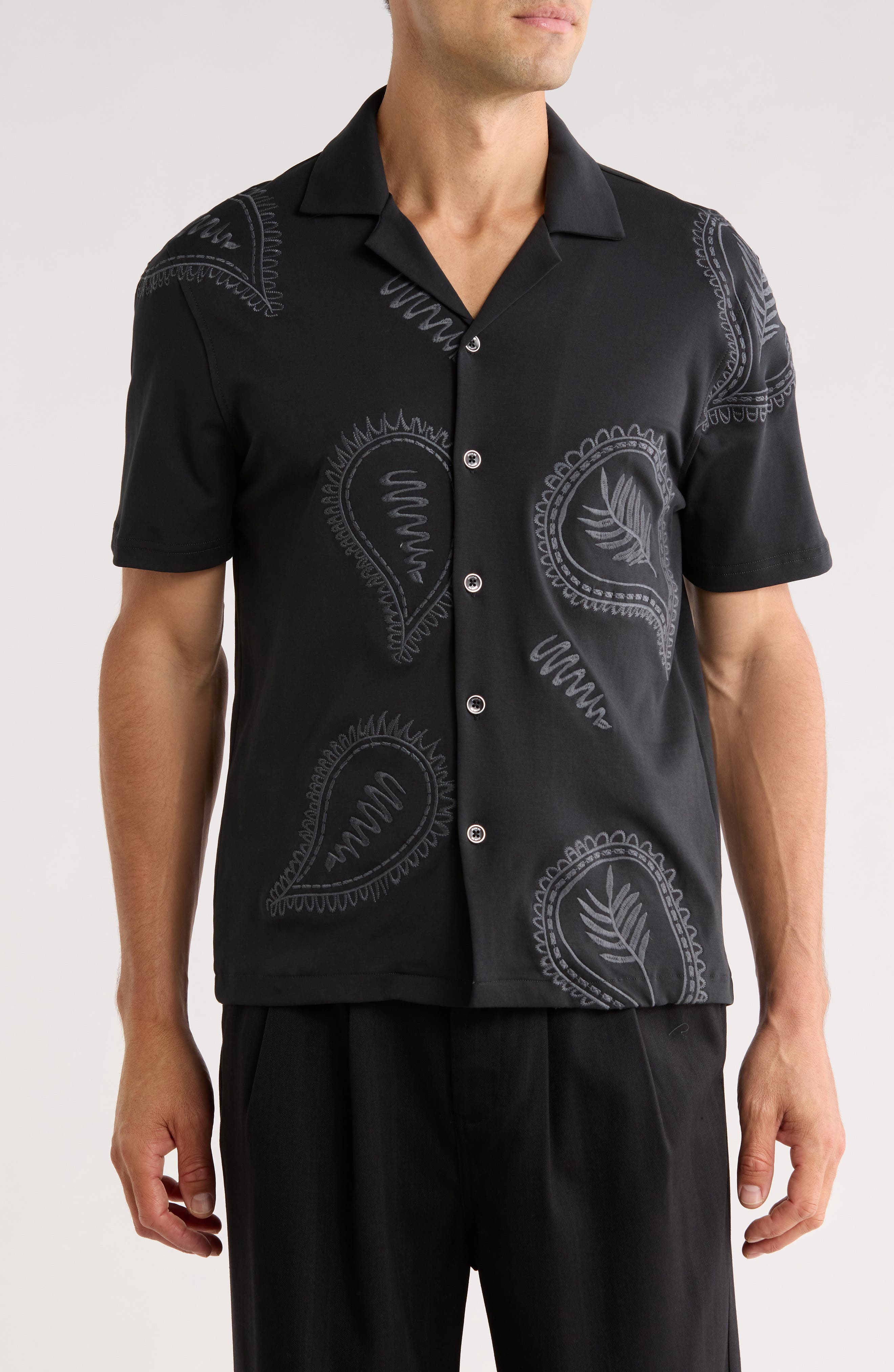 JASON WU Paisley Embroidered Camp Shirt