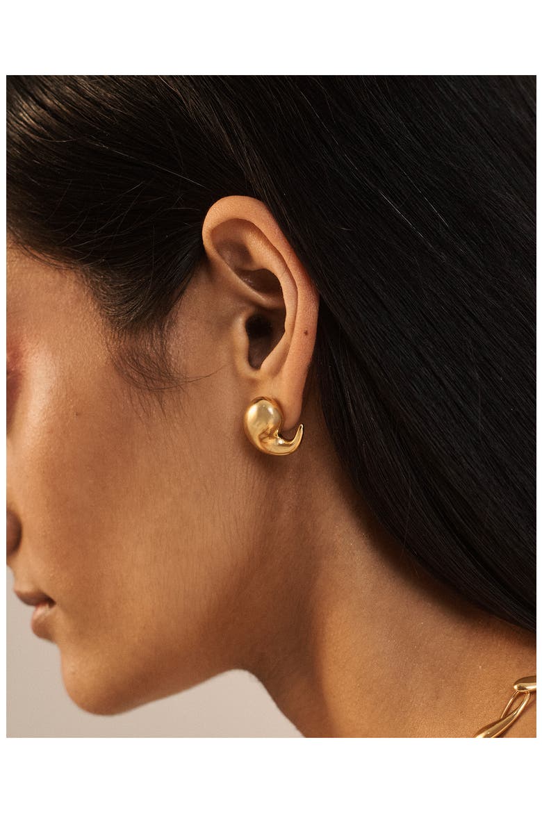 Nura Wrap Stud Earrings, Alternate, color, 18CT GOLD VERMEIL/ STER SILVER