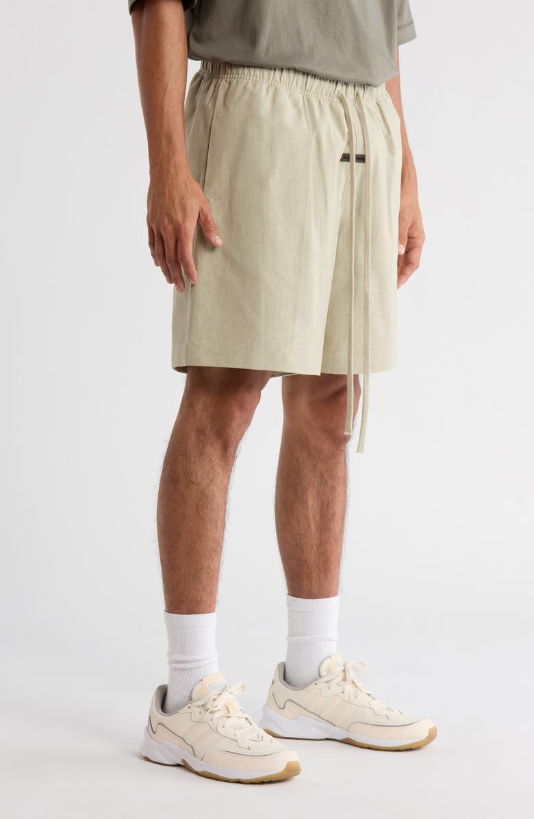 Fear of God Essentials Oxford Soccer Shorts, Alternate, color, Abbey Stone
