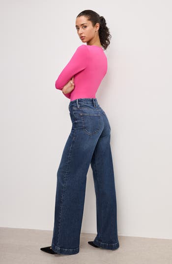 Good Waist Patch Pocket Palazzo Jeans
