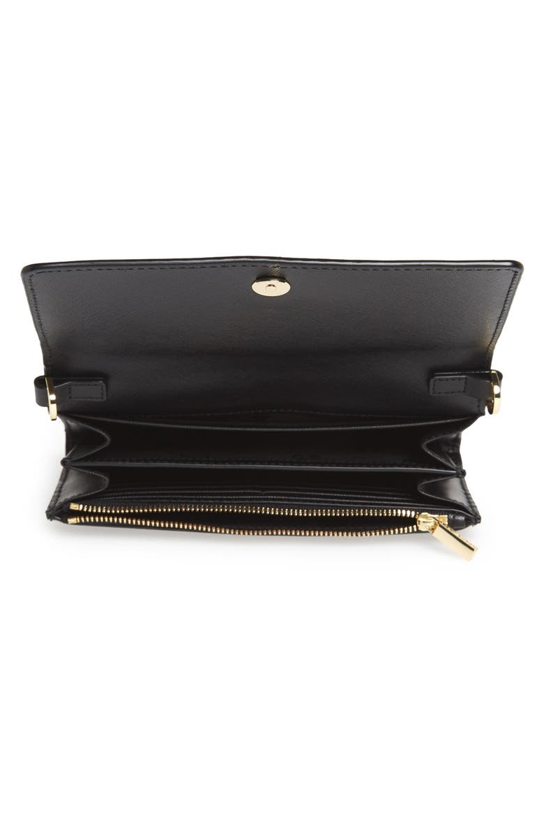 'Robinson' Leather Wallet on a Chain, Alternate, color, BLACK