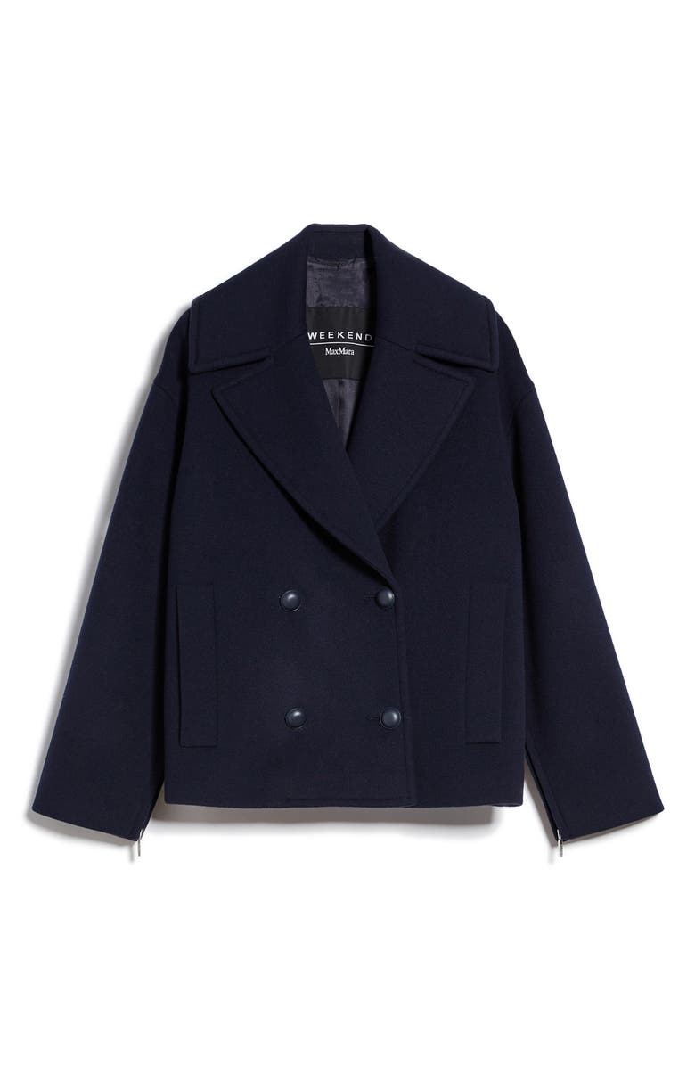 Weekend Max Mara Autore Convertible Sleeve Virgin Wool Coat, Alternate, color, 