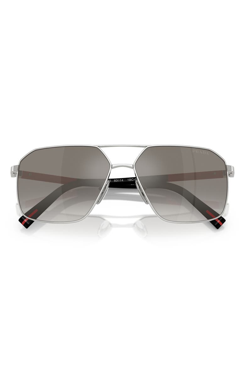 Prada 60mm Mirrored Pilot Sunglasses, Alternate, color,