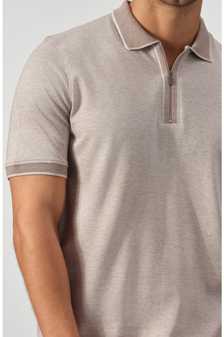 Quarter Zip Knit Polo, Alternate, color, OAT