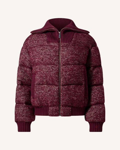 Bouclé Wool Bomber Down Jacket