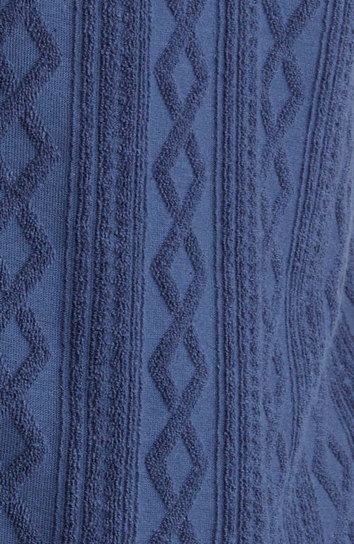 Rails Maverick Textured Knit Camp Shirt In Blue