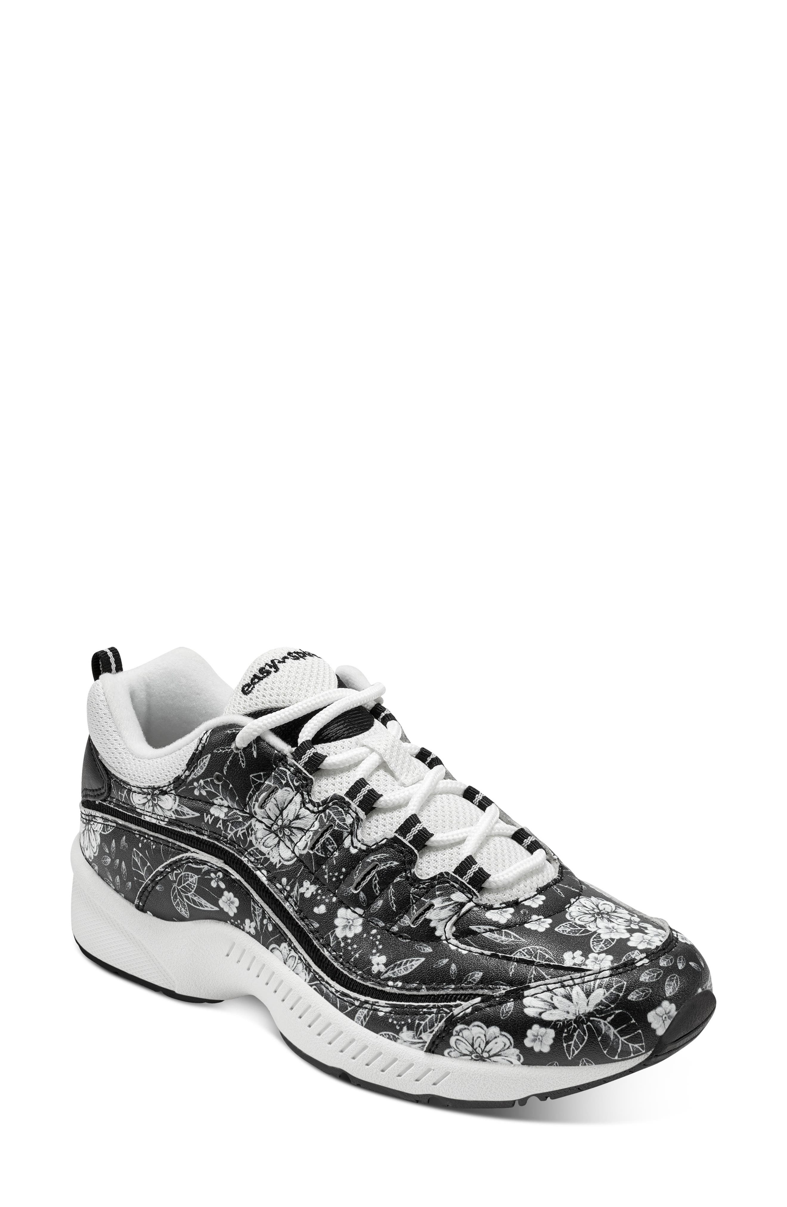 Easy Spirit Romy Sneaker, Main, color, Black Floral