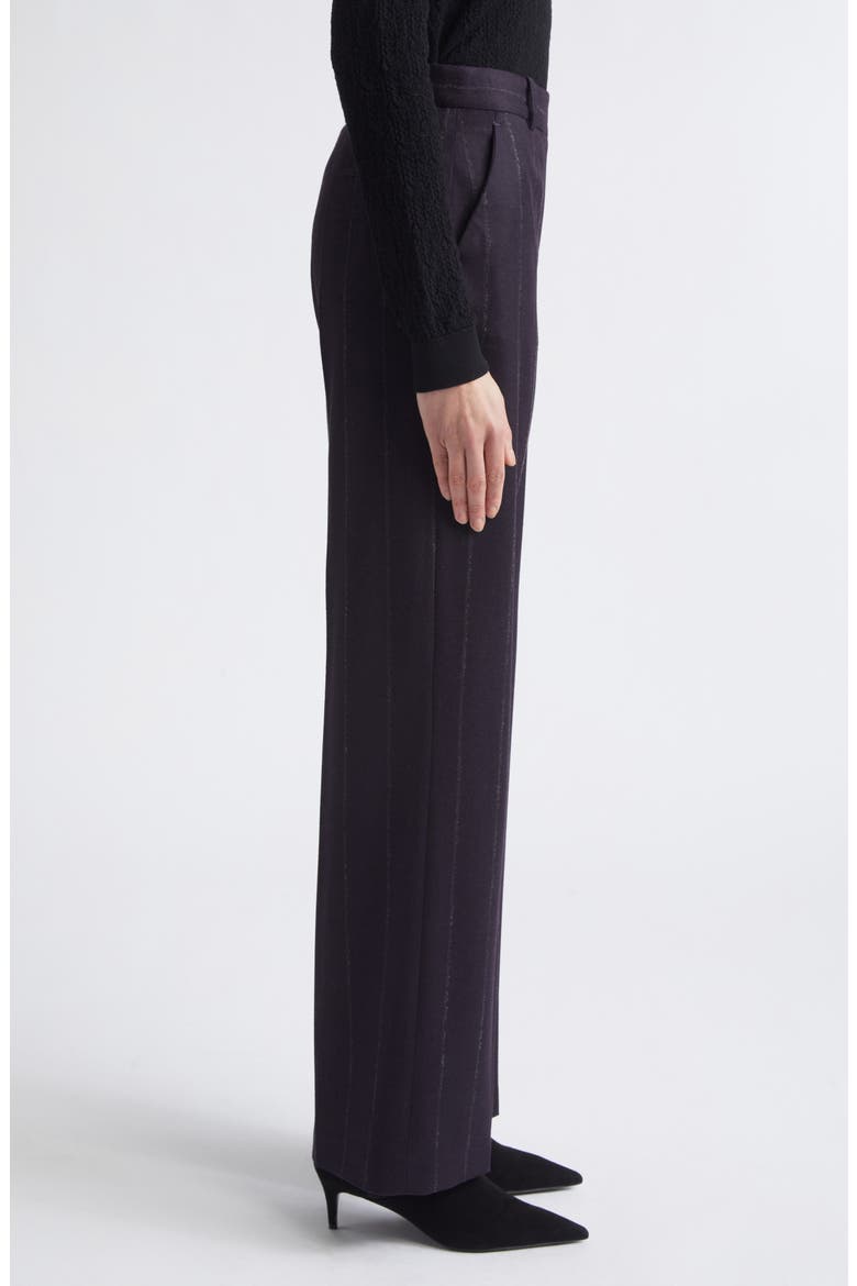 Pinstripe Straight Leg Wool Blend Pants, Alternate, color, 177 AMETHYST