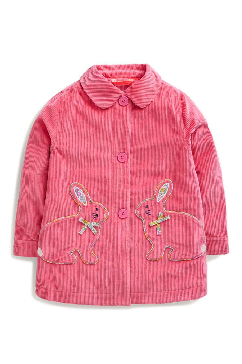 Kids' Bunny Appliqué Cotton Corduroy Jacket, Main, color, ROSE PINK BUNNIES