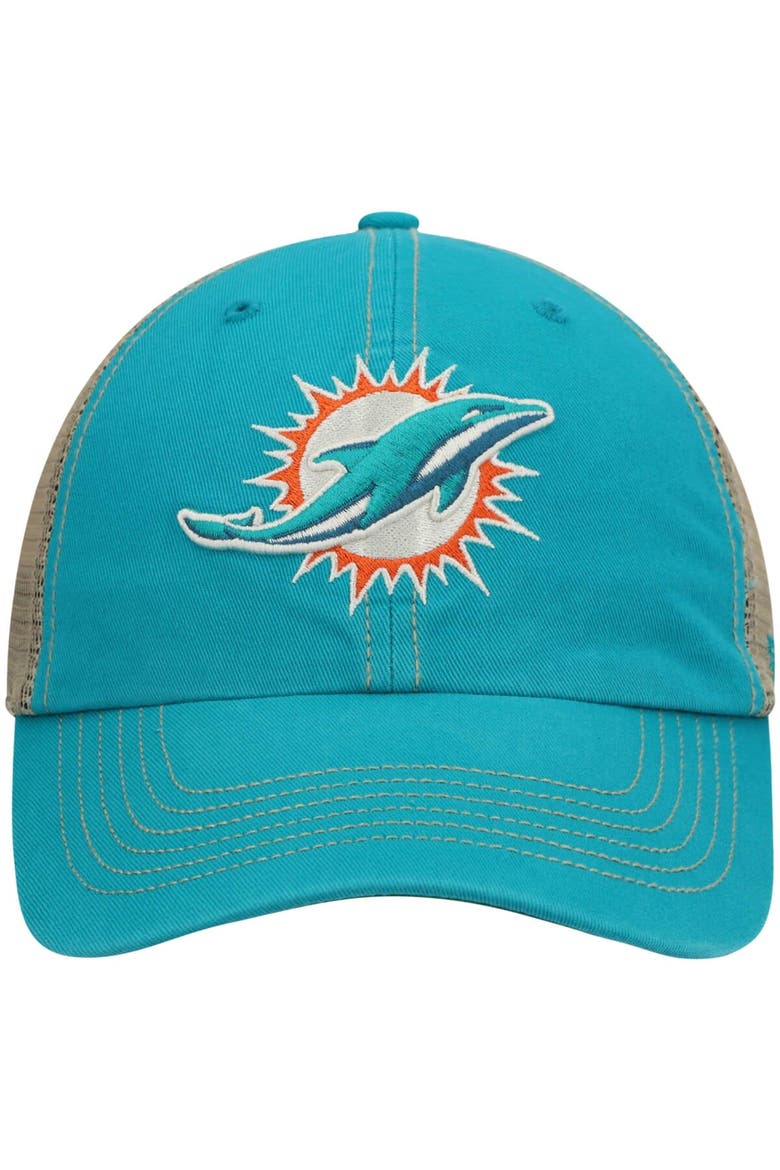 Men's '47 Aqua/Natural Miami Dolphins Trawler Trucker Clean Up Snapback Hat, Alternate, color, Aqua