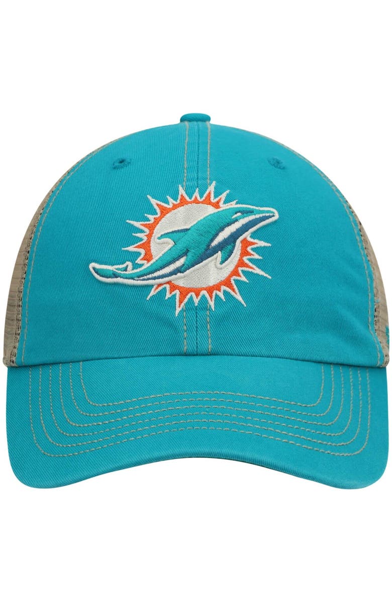 '47 Men's '47 Aqua/Natural Miami Dolphins Trawler Trucker Clean Up Snapback Hat, Alternate, color, Aqua