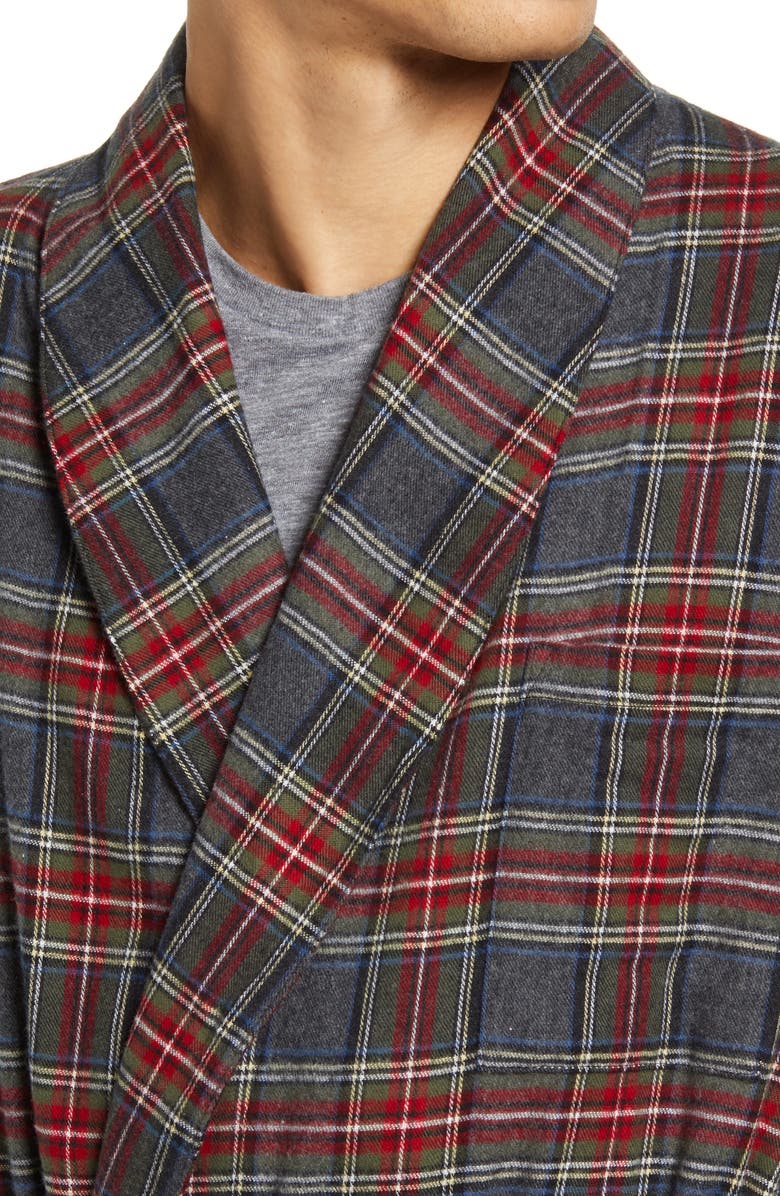L.L.Bean Scotch Plaid Flannel Robe, Alternate, color,