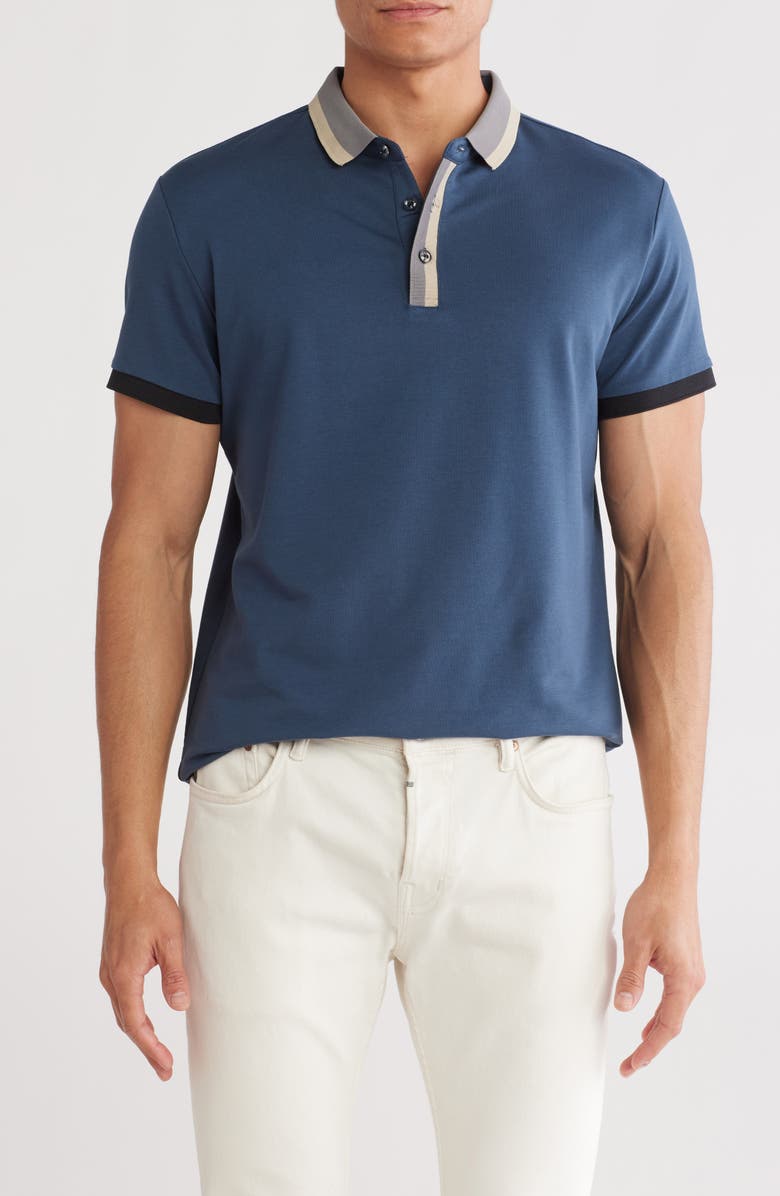 T.R. PREMIUM Slim Fit Stretch Cotton Knit Polo, Main, color, 