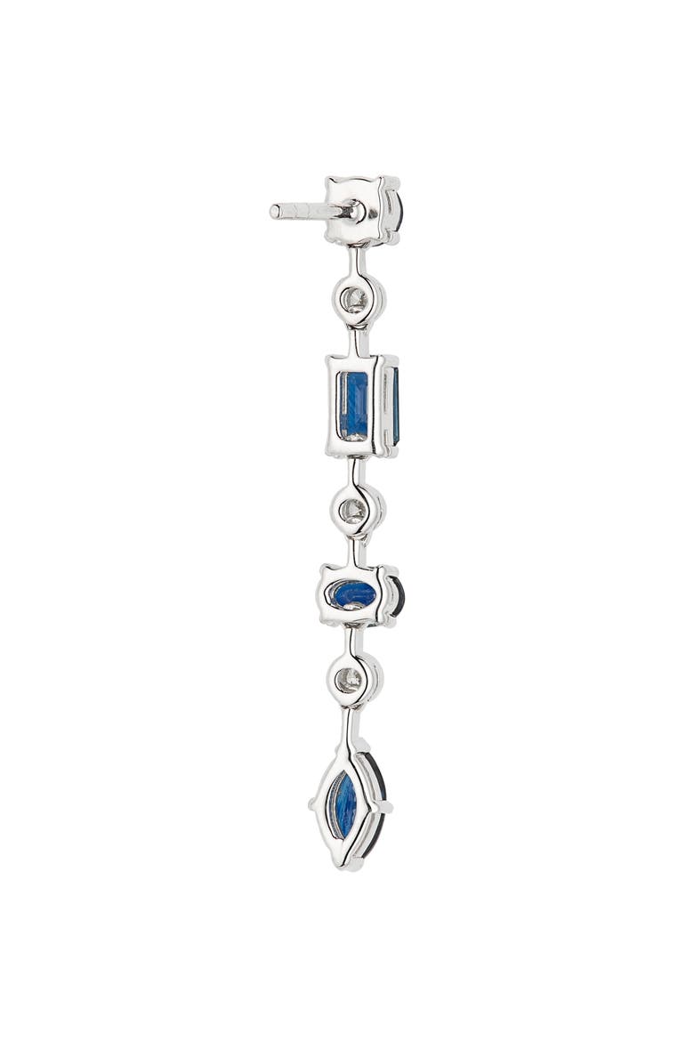 Floating Sapphire & Diamond Linear Earrings, Alternate, color, WHITE GOLD