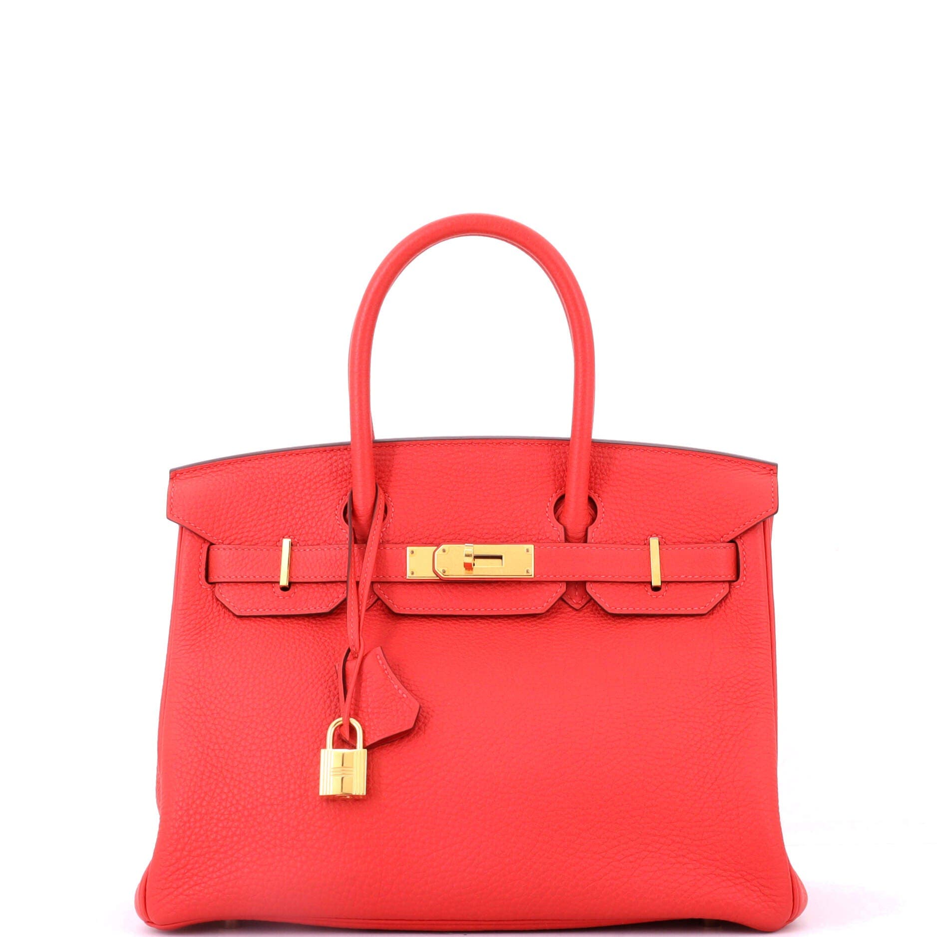 Pre-Owned Hermes Birkin Handbag Red Togo with Gold Hardware 30, Main, color, Vermillon