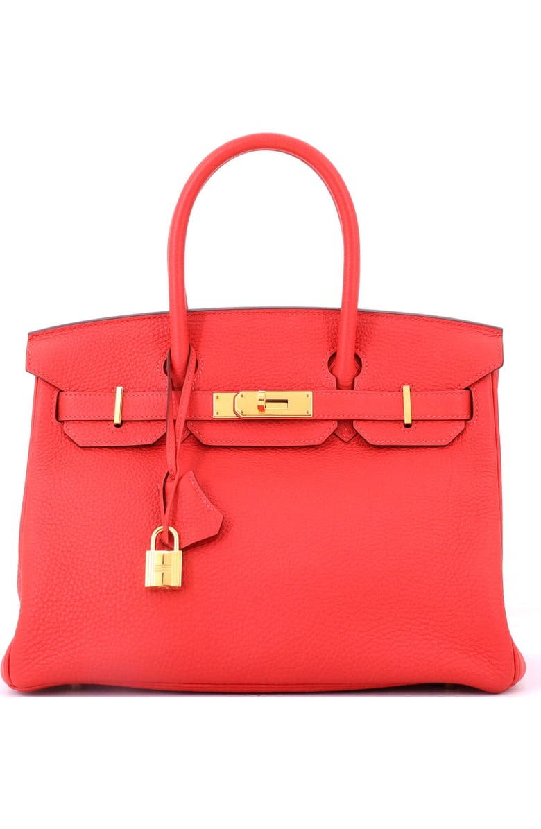 Pre-Owned Hermes Birkin Handbag Red Togo with Gold Hardware 30, Main, color, Vermillon