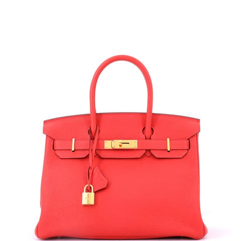 Birkin Handbag Red Togo with Gold Hardware 30