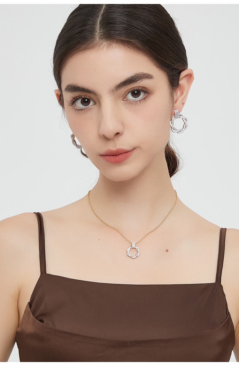 Classicharms Ysabel Pavé Eternity Twist Hoop Pendant Necklace, Alternate, color, 