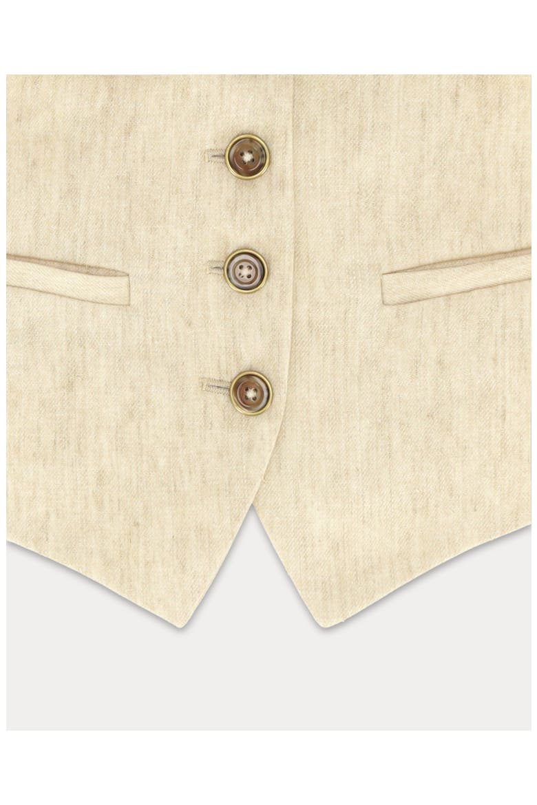 Demi Linen Vest, Alternate, color, Cream