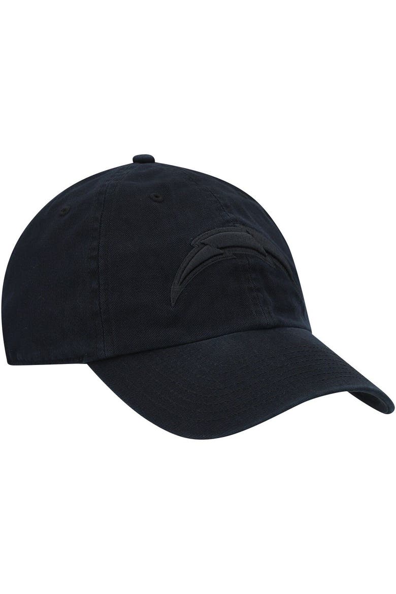 Men's '47 Black Los Angeles Chargers Team Tonal Clean Up Adjustable Hat, Alternate, color, Black