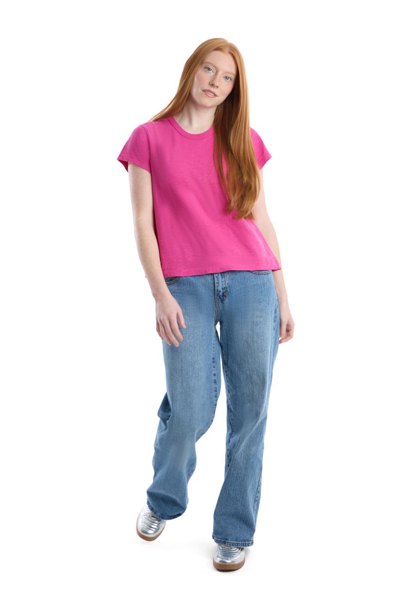 Baby Fit Shrunken Crew Short Sleeve Tee, Alternate, color, Rose Violet