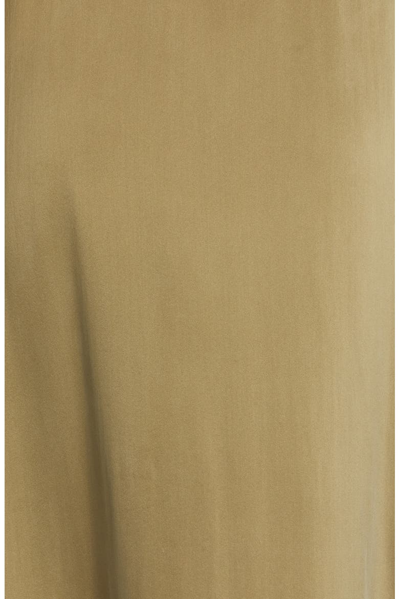 Long Sleeve Silk Satin Wrap Dress, Alternate, color, FENNEL