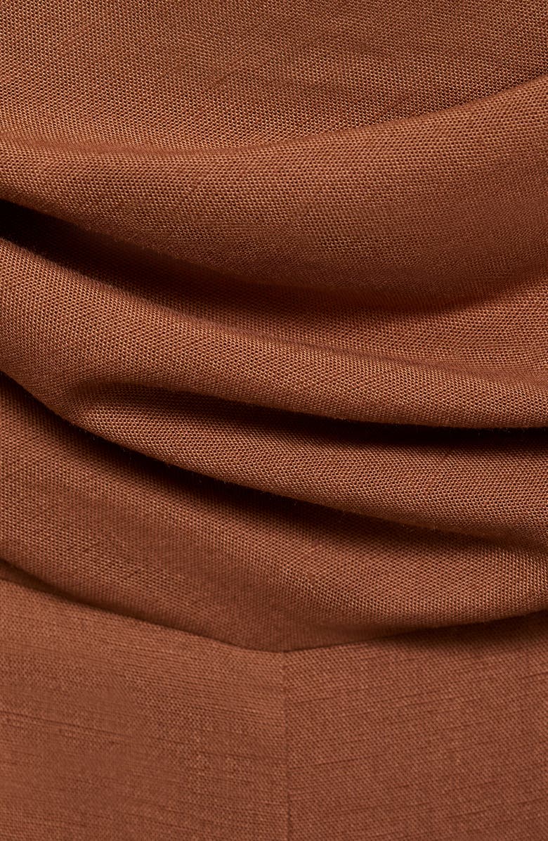 MANGO Cowl Neck Wide Leg Jumpsuit, Alternate, color, Brown