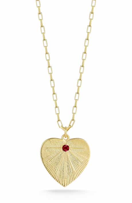 SPHERA MILANO 14K Gold Plated Sterling Silver Heart Pendant Necklace