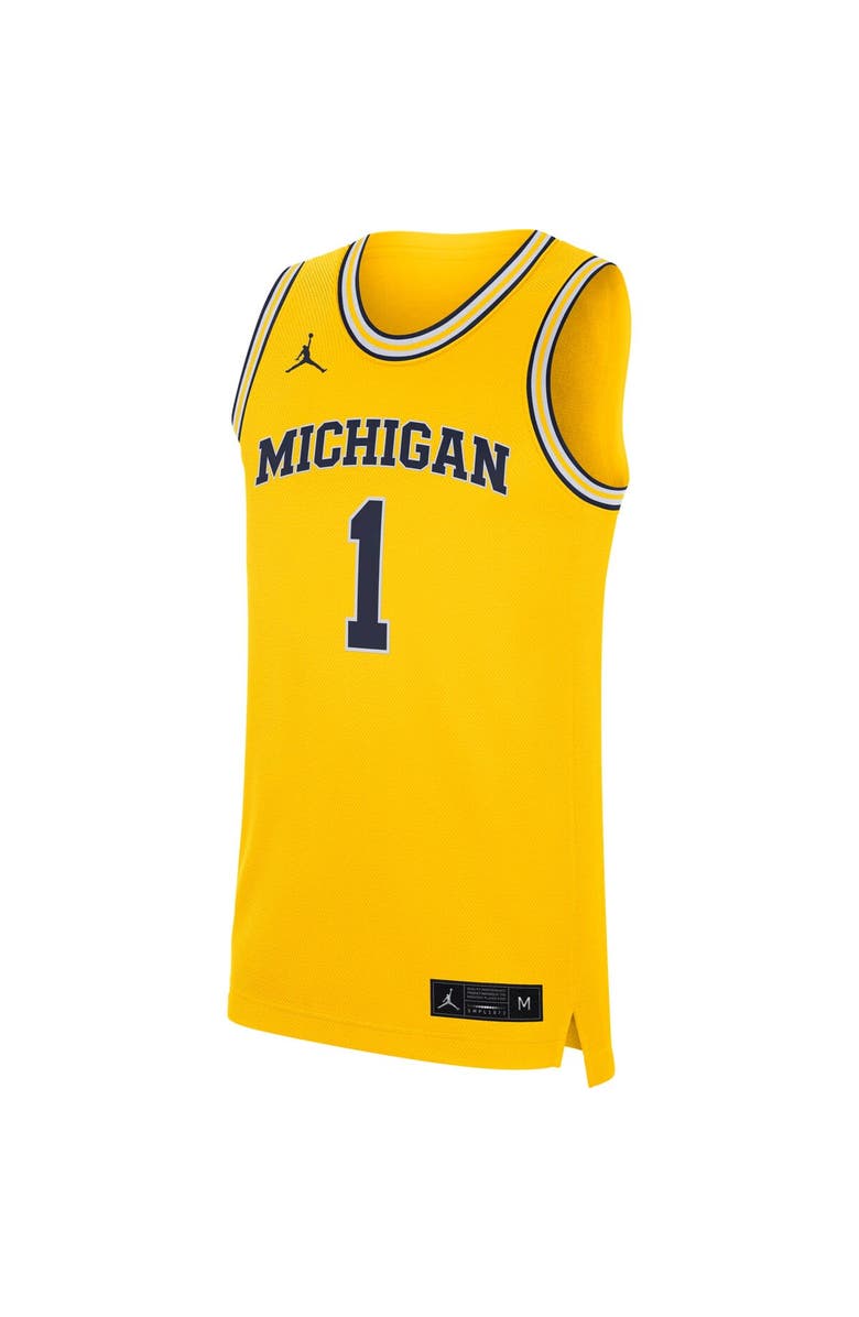 Jordan Brand Men's Jordan Brand Maize Michigan Wolverines Replica Jersey, Alternate, color, 