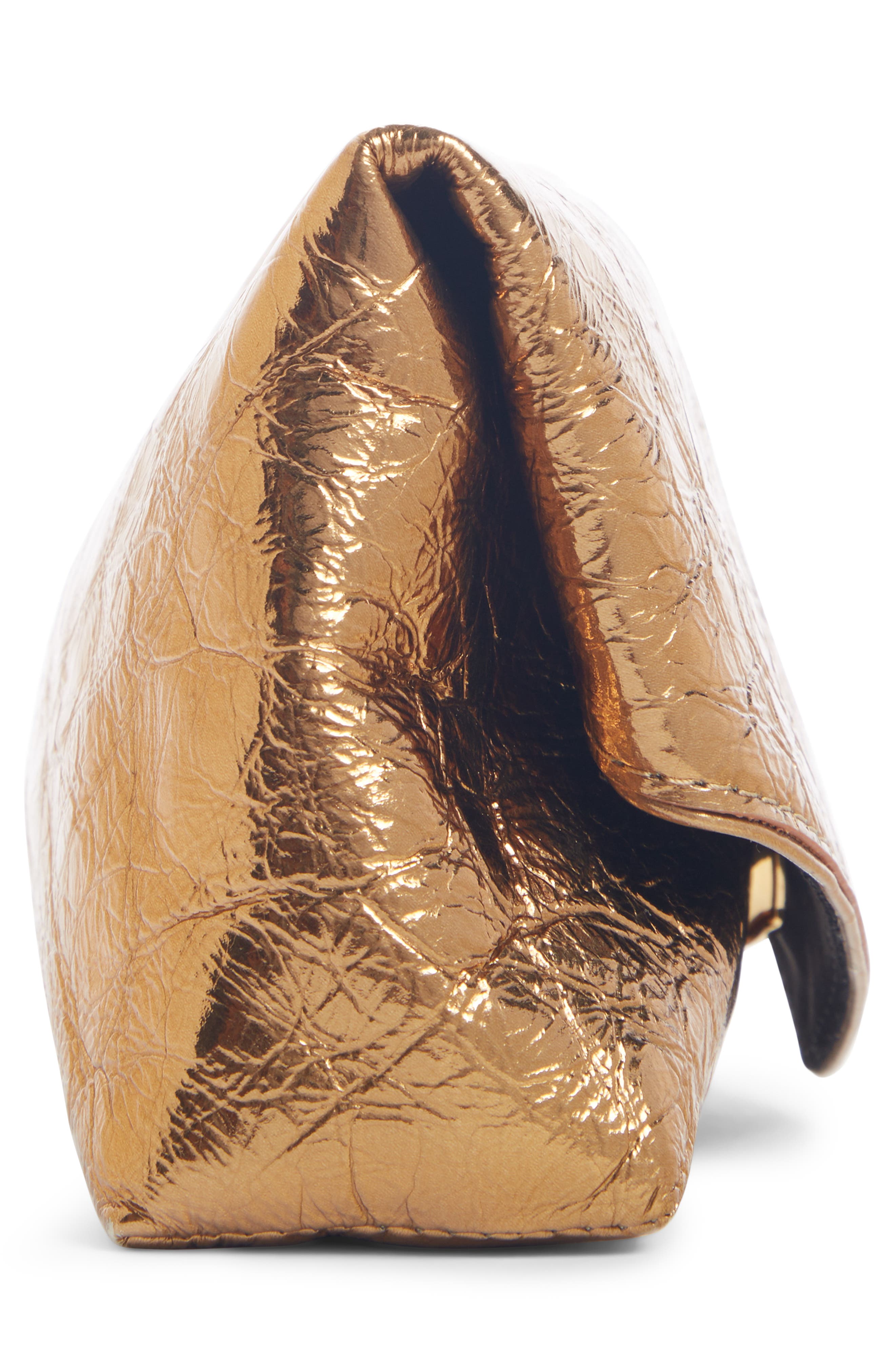 Dries Van Noten Small Metallic Leather Envelope Clutch, Alternate, color, 