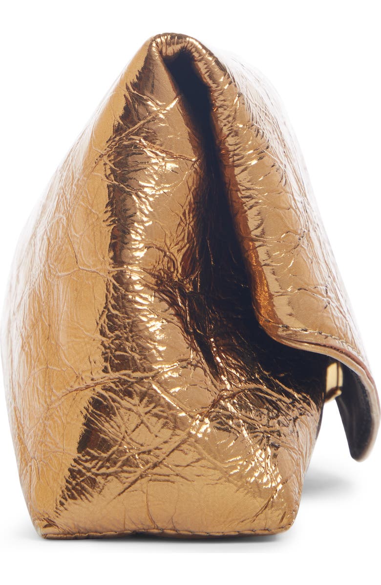 Dries Van Noten Small Metallic Leather Envelope Clutch, Alternate, color,