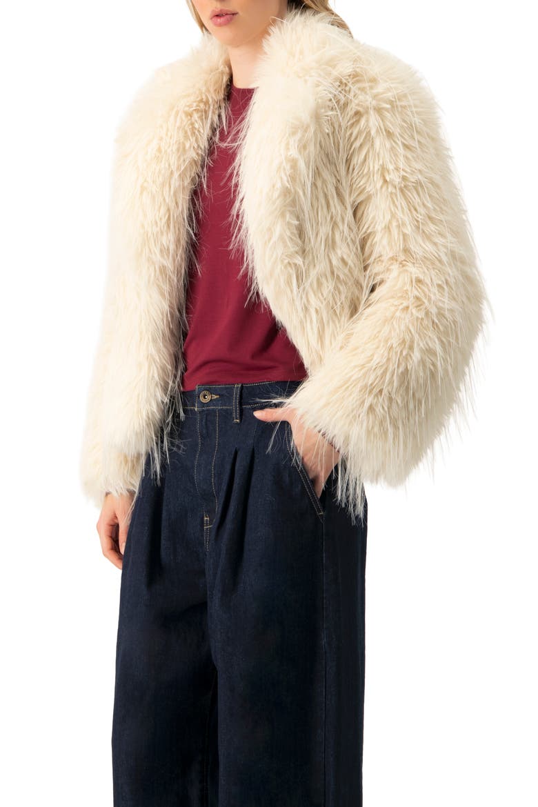 Faux-Fur Plush Teddy Coat, Alternate, color, Ivory