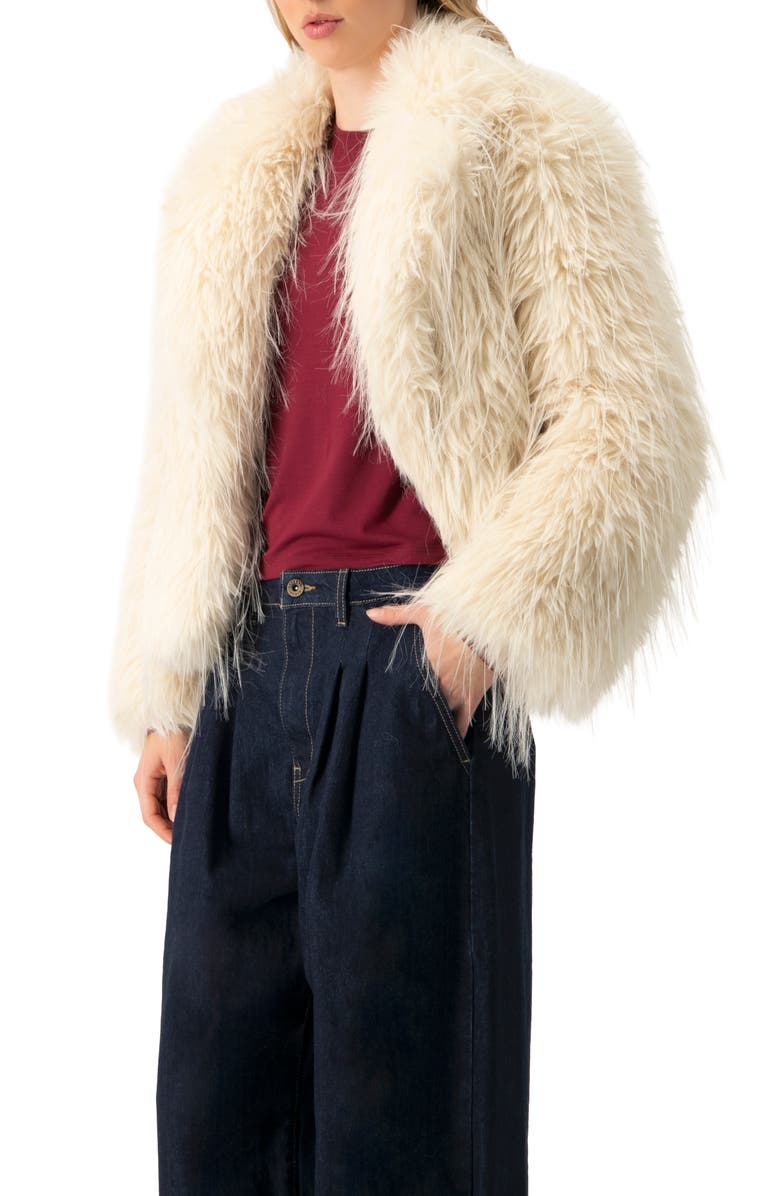 IVONNE Faux-Fur Plush Teddy Coat, Alternate, color, Ivory