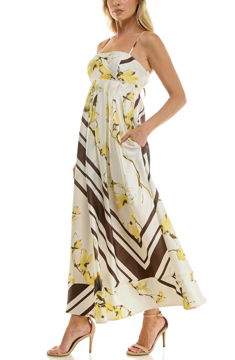 Socialite Print Sleeveless Maxi Dress, Alternate, color, Ivory/ Brown