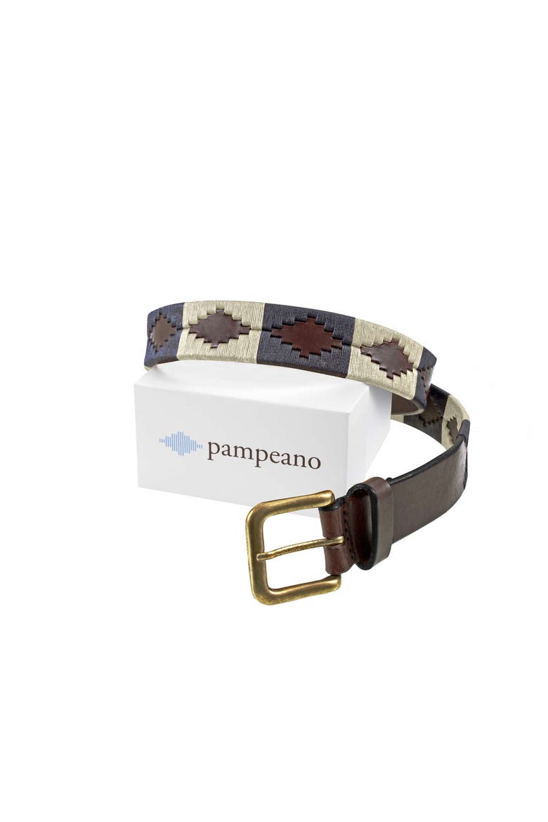 Jugadoro Belt, Main, color, Brown/Navy/Cream