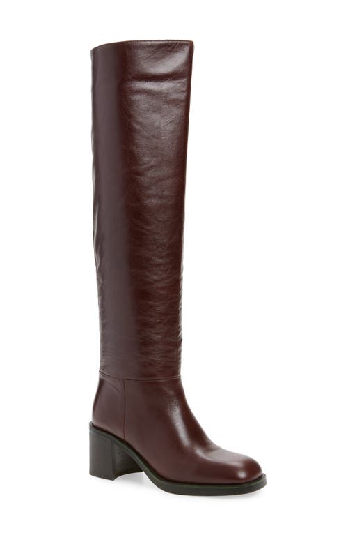 Jeffrey Campbell Vinyl Over The Knee Boot In Brown