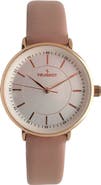 Peugeot Modern Round Calfskin Leather Watch- 30MM