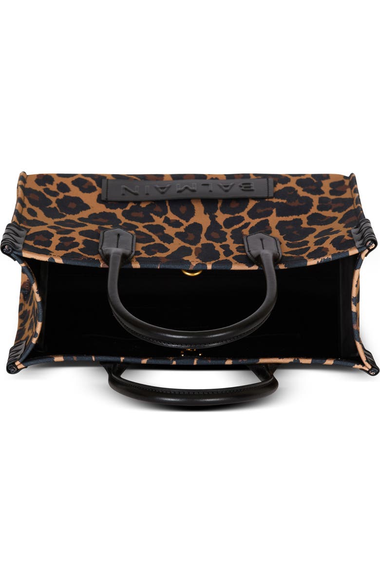 Balmain B-Army 36 Leopard Print Canvas Tote, Alternate, color,