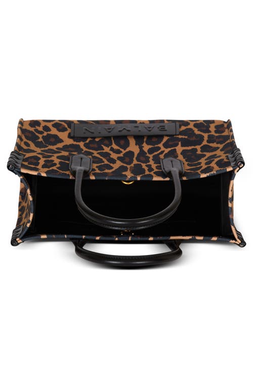 Balmain B-army 36 Leopard Print Canvas Tote In Multi