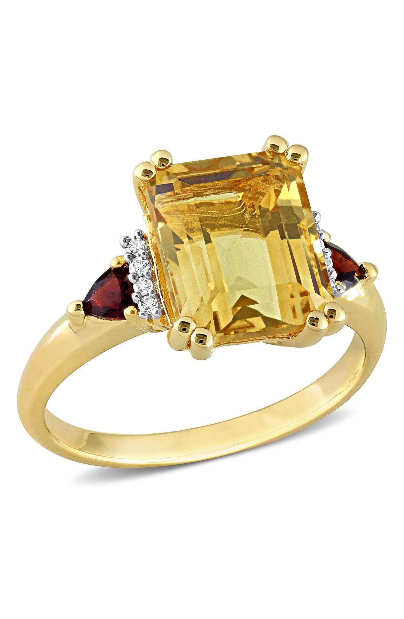 DELMAR Citrine, Garnet & Diamond Ring - 0.04 ctw.