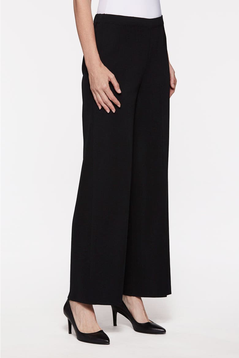Knit Wide Leg Pants, Alternate, color, Black