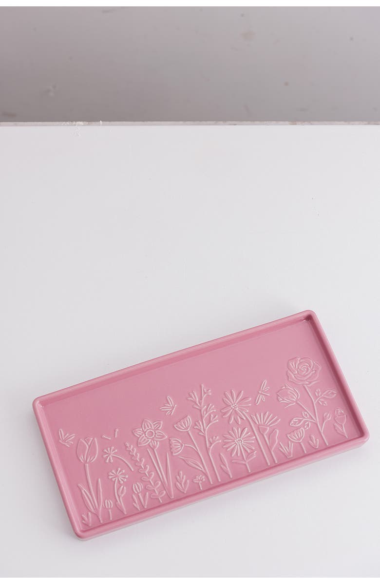 MASON CASH In The Meadow Rectangle Platter, 12-Inch, Alternate, color, Pink